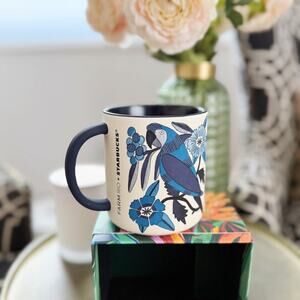 NWT Starbucks + Farm Rio ‘Lenco Azulejo’ May 2025 Ceramic Mug